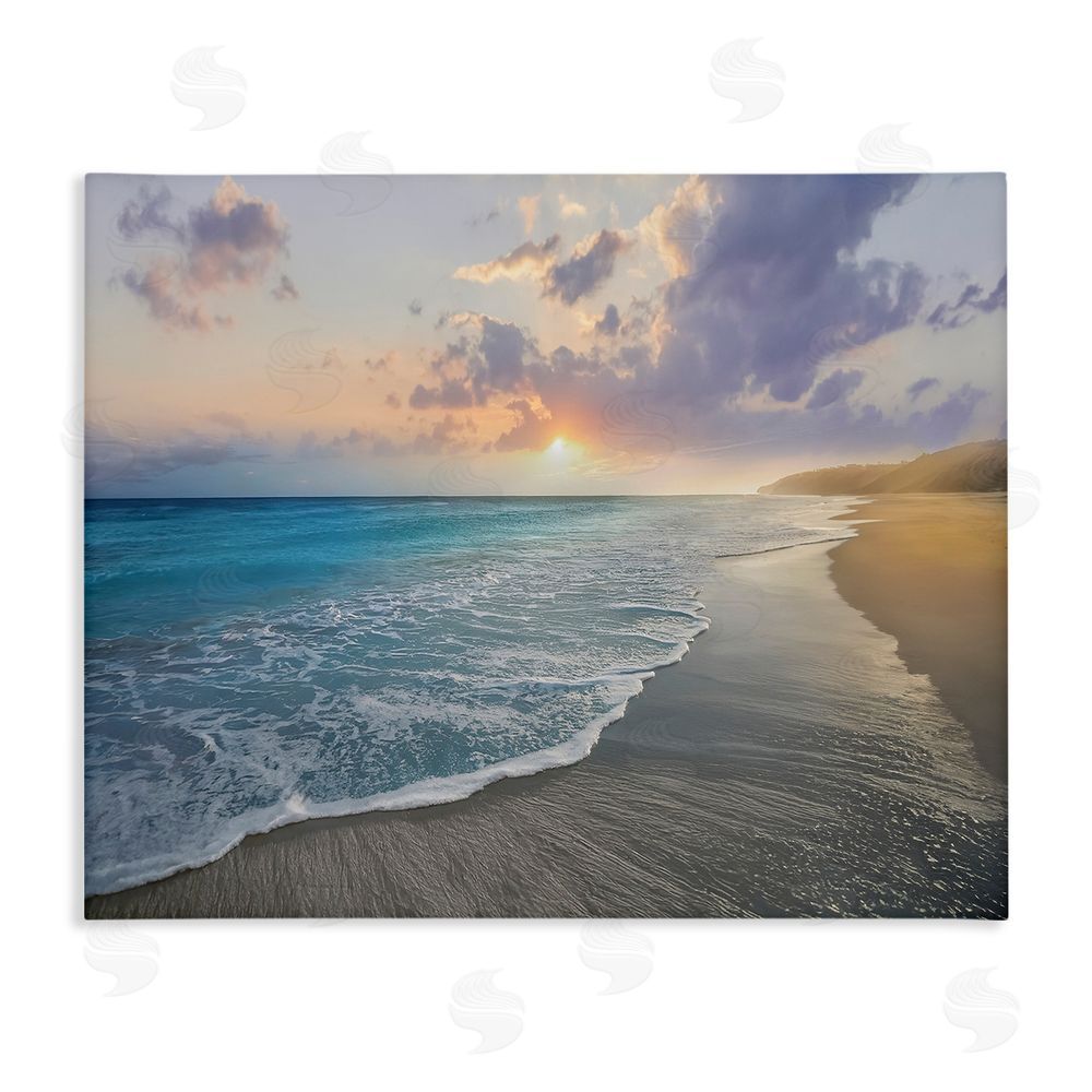 Mike Calascibetta Sunset over Tranquil Coast Stretched Canvas Wall Art Print
