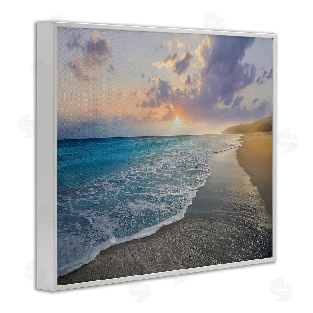 Mike Calascibetta Sunset over Tranquil Coast White Framed Giclee Wall Art Print