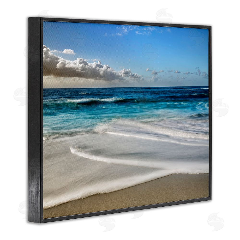 Superstock Morning Foam on Shore Black Framed Giclee Wall Art Print