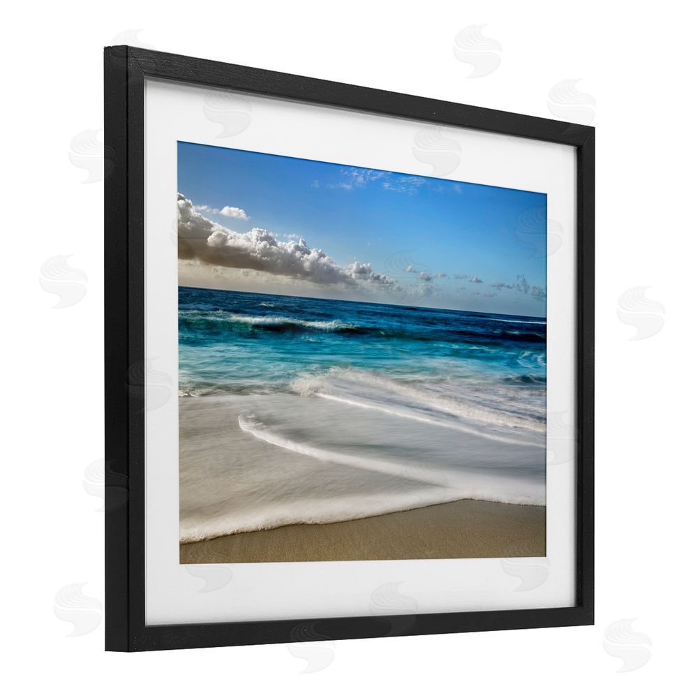 Superstock Morning Foam on Shore Black Framed Print Under Glass Wall Art