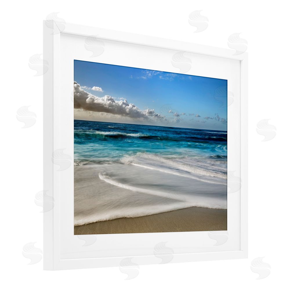 Superstock Morning Foam on Shore White Framed Print Under Glass Wall Art