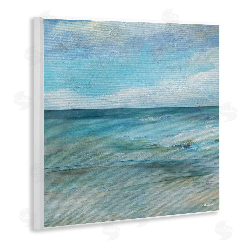 Carol Robinson Aqua Ocean Horizon Abstract Wooden Wall Plaque Art Print