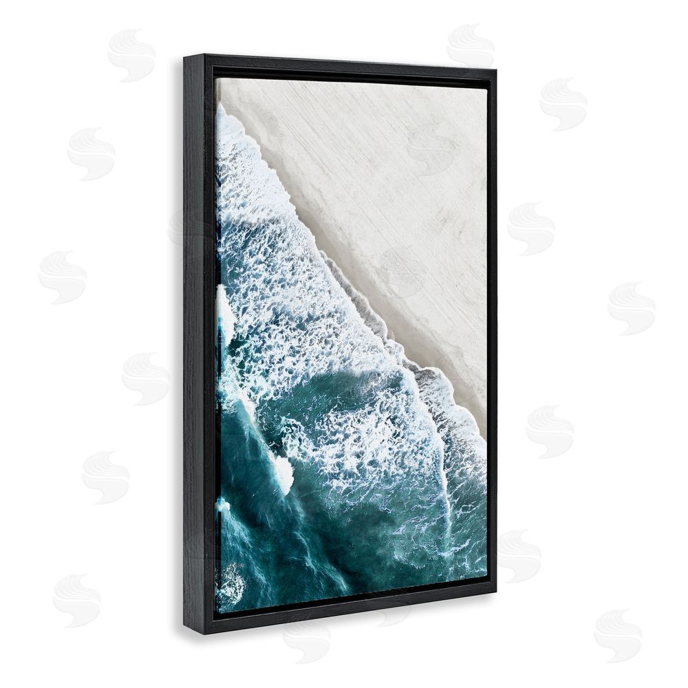 Natalie Carpentieri Corolla Beach Breezy Shoreline Black Floating Frame Canvas Wall Art Print