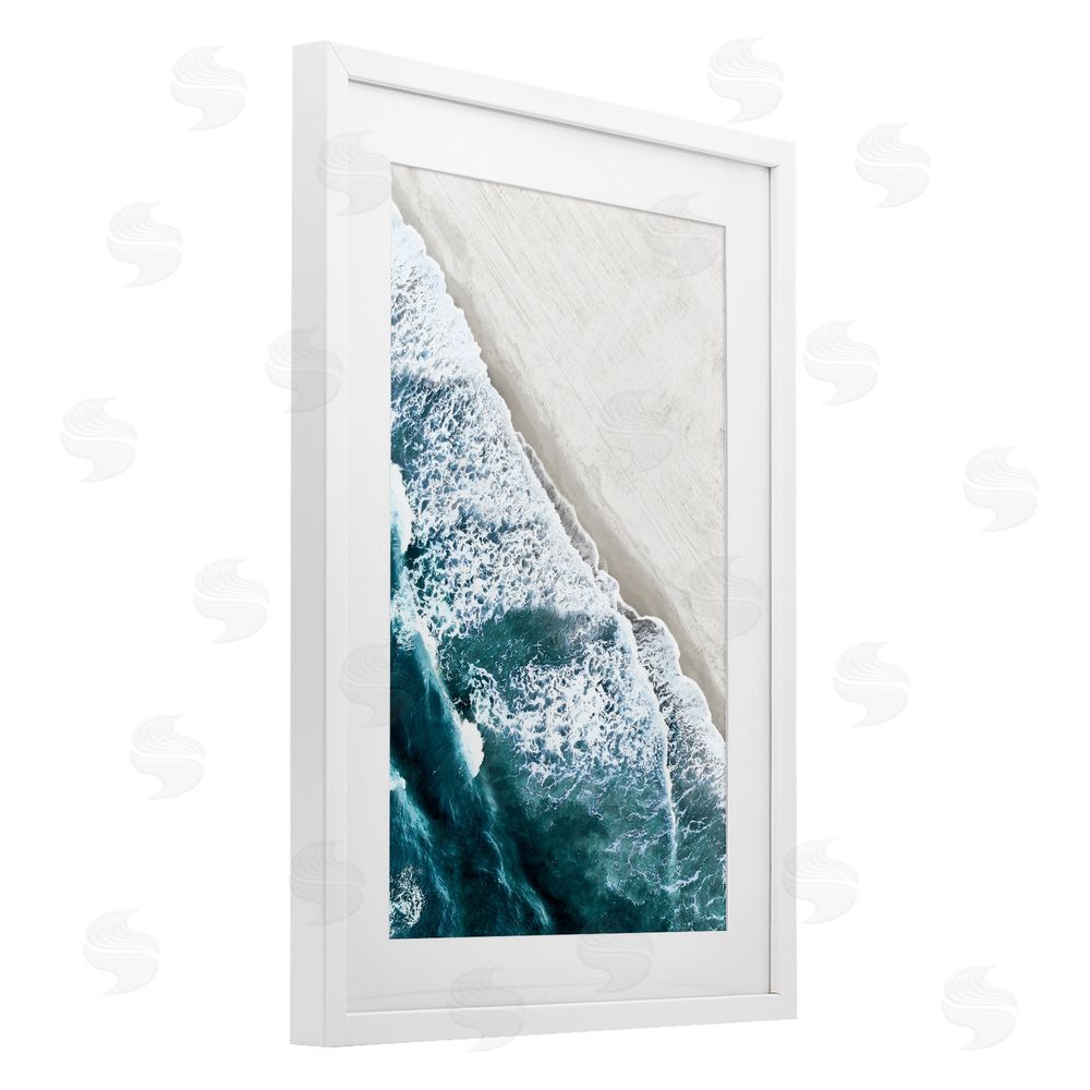 Natalie Carpentieri Corolla Beach Breezy Shoreline White Framed Print Under Glass Wall Art