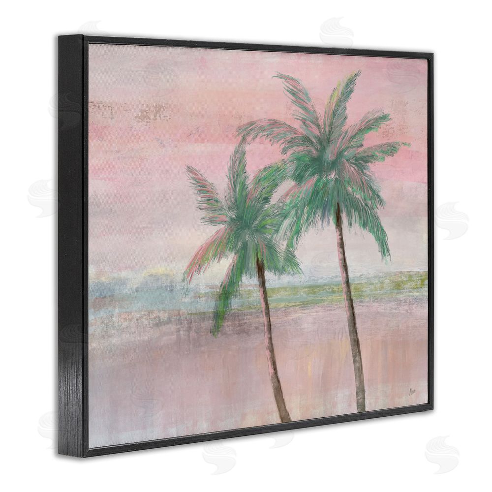 Nan Sunset Palms at Dusk Black Framed Giclee Wall Art Print