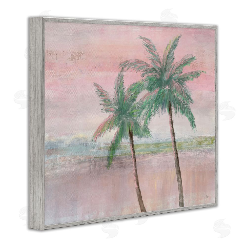 Nan Sunset Palms at Dusk Gray Framed Giclee Wall Art Print