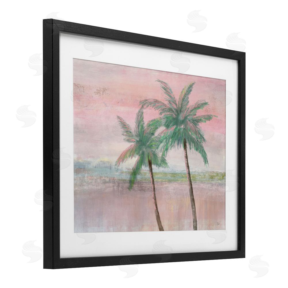 Nan Sunset Palms at Dusk Black Framed Print Under Glass Wall Art