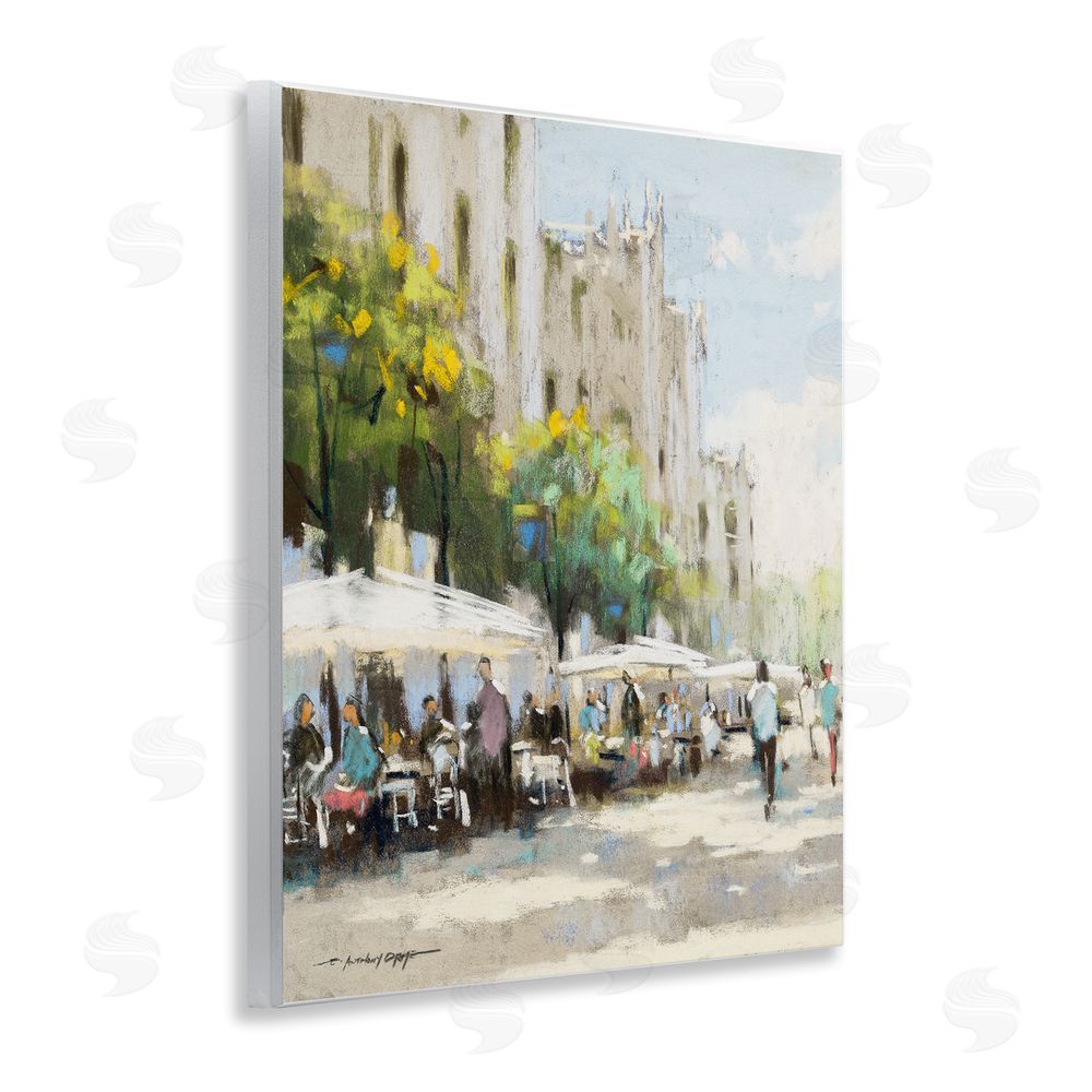 Anthony Orme Street Cafe on Boulevard Wooden Wall Plaque Art Print