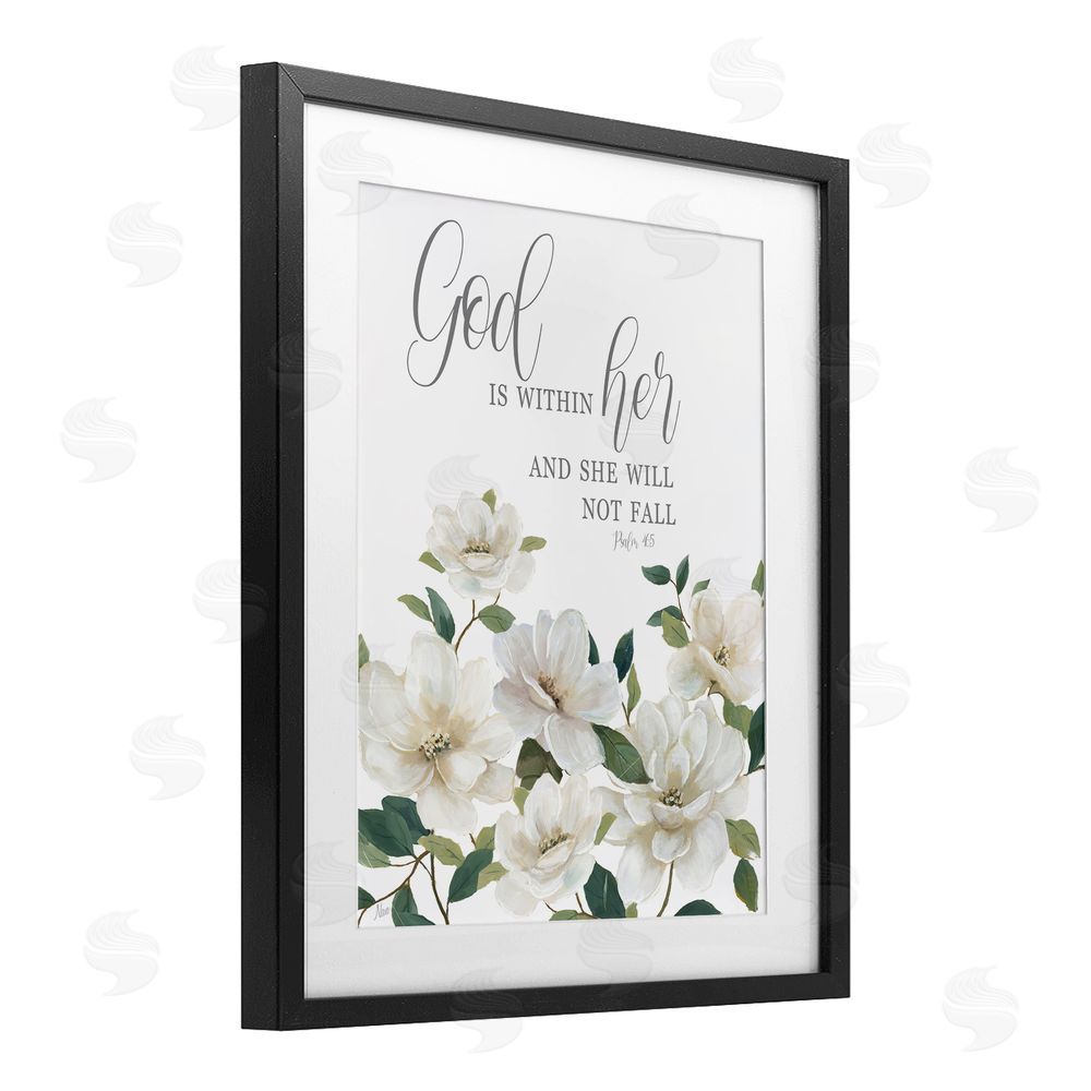 Nan God Is Within Her Black Framed Print Under Glass Wall Art