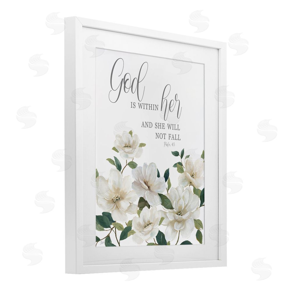 Nan God Is Within Her White Framed Print Under Glass Wall Art