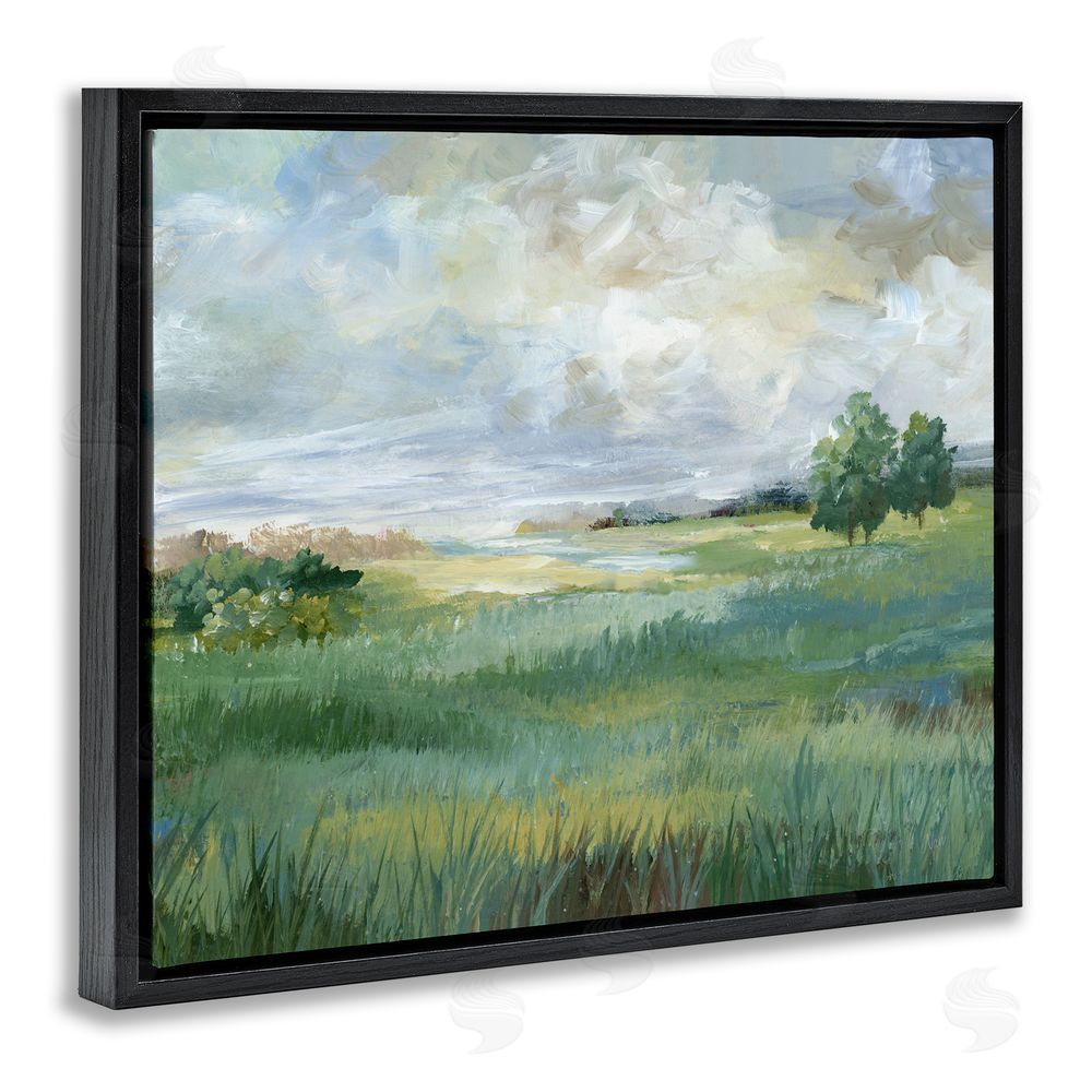 Nan Idyllic Summer Field Black Floating Frame Canvas Wall Art Print