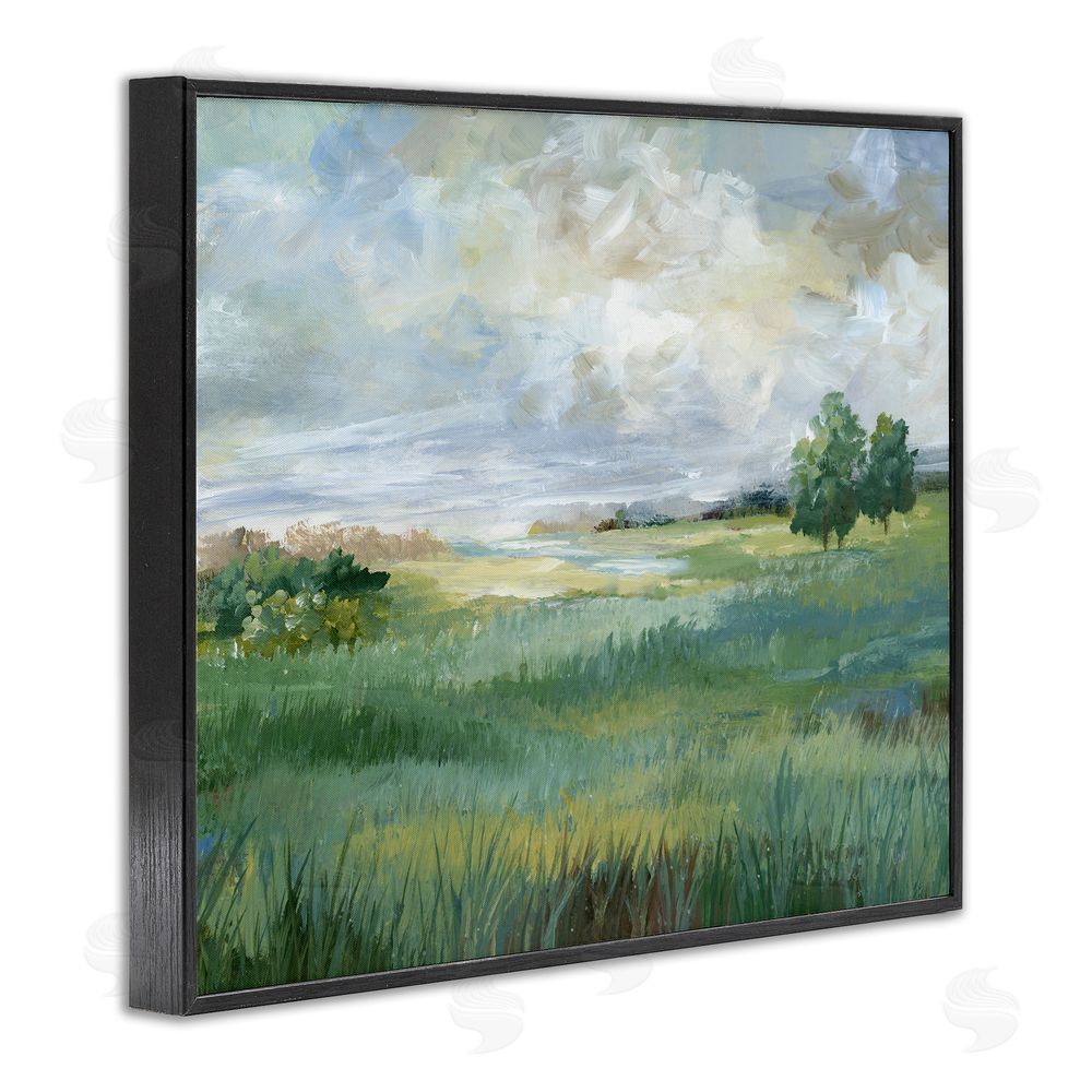 Nan Idyllic Summer Field Black Framed Giclee Wall Art Print