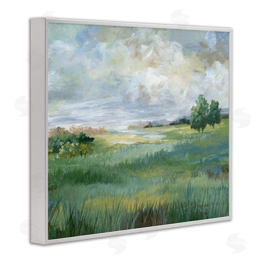 Nan Idyllic Summer Field White Framed Giclee Wall Art Print