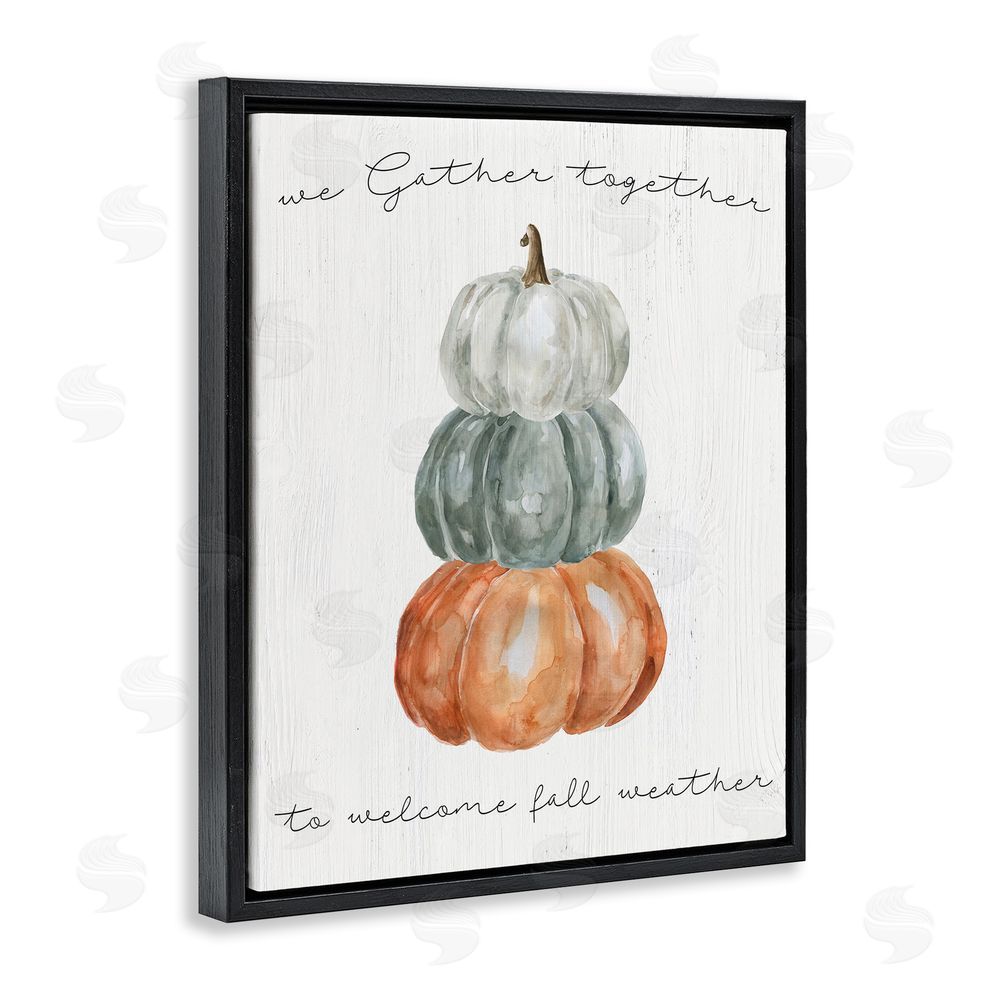 Livi Finn Gather Together Fall Weather Black Floating Frame Canvas Wall Art Print
