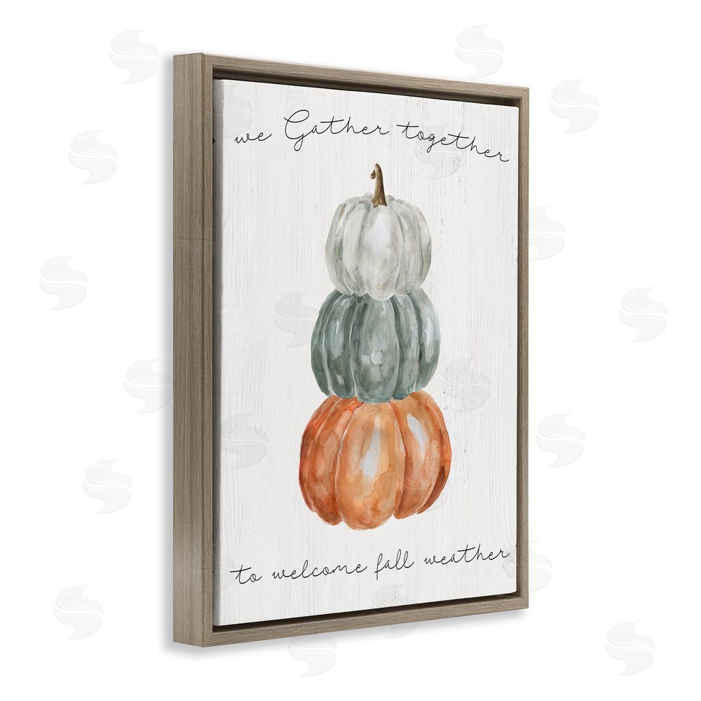 Livi Finn Gather Together Fall Weather Brown Floating Frame Canvas Wall Art Print
