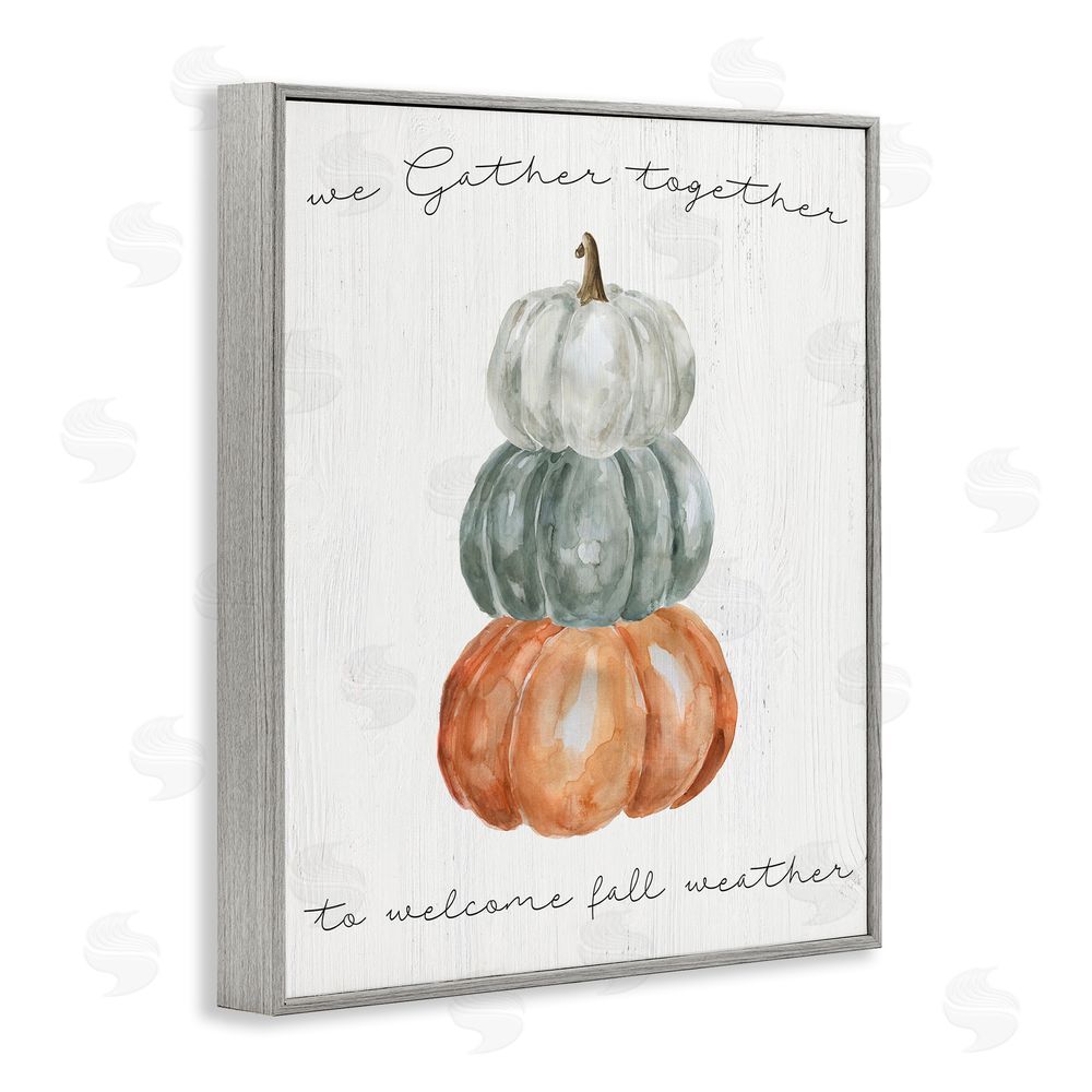 Livi Finn Gather Together Fall Weather Gray Framed Giclee Wall Art Print