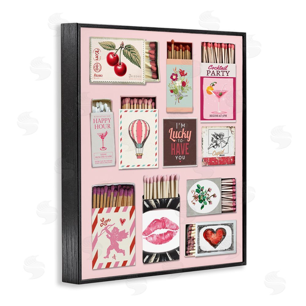 CAD Designs Vintage Romantic Matchbox Collection Black Framed Giclee Wall Art Print