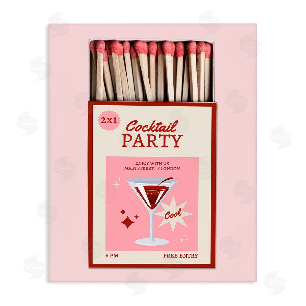 CAD Designs Cocktail Party Matchbox Stretched Canvas Wall Art Print
