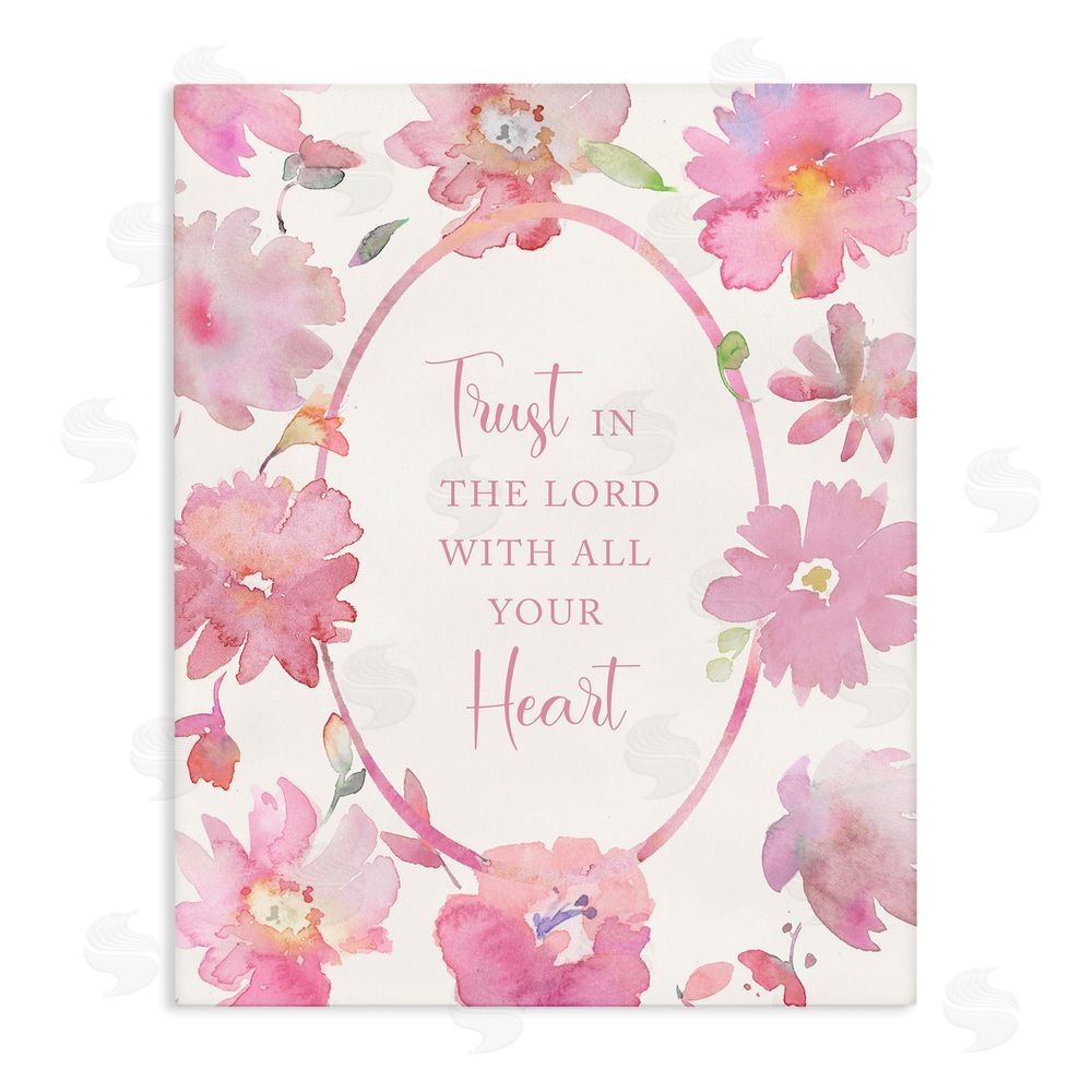 Theresa Heidel Trust In The Lord Pink Blooms Stretched Canvas Wall Art Print