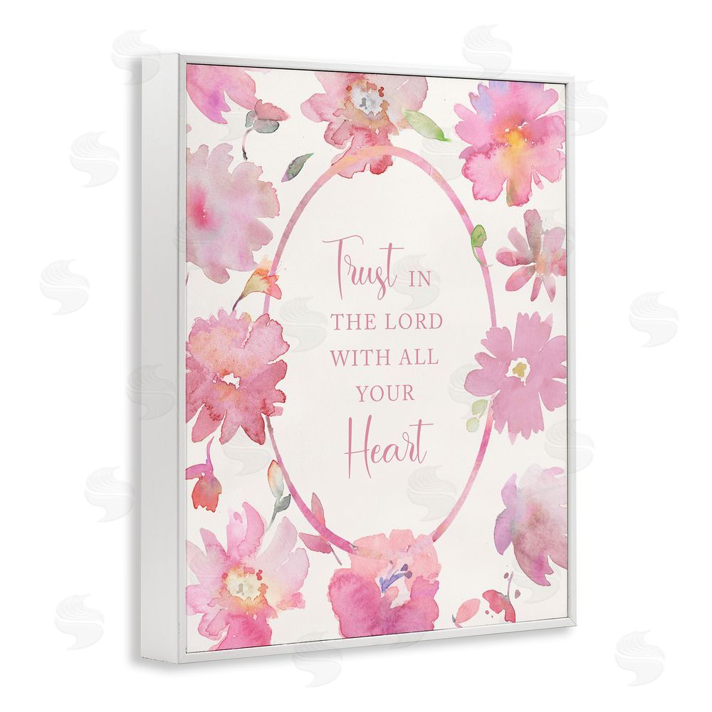 Theresa Heidel Trust In The Lord Pink Blooms White Framed Giclee Wall Art Print