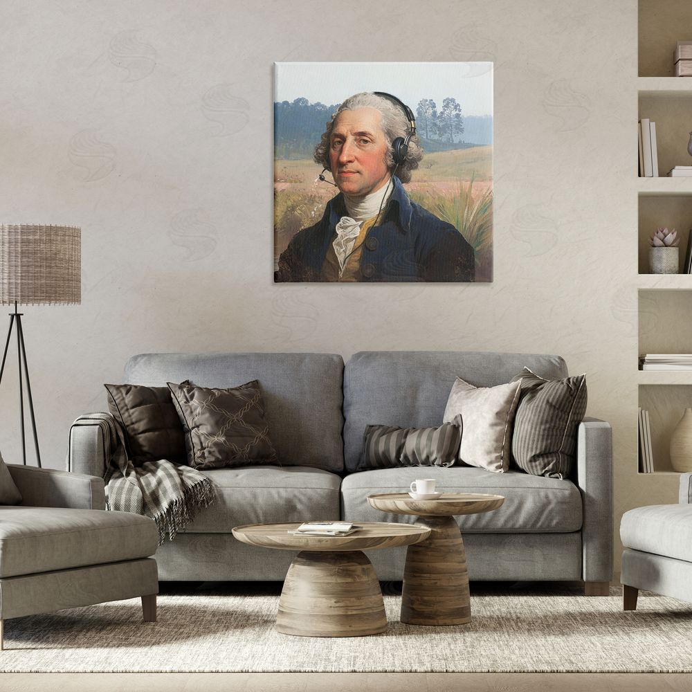 CAD Designs Classical Gentleman with Headset Stretched Canvas Wall Art in Room