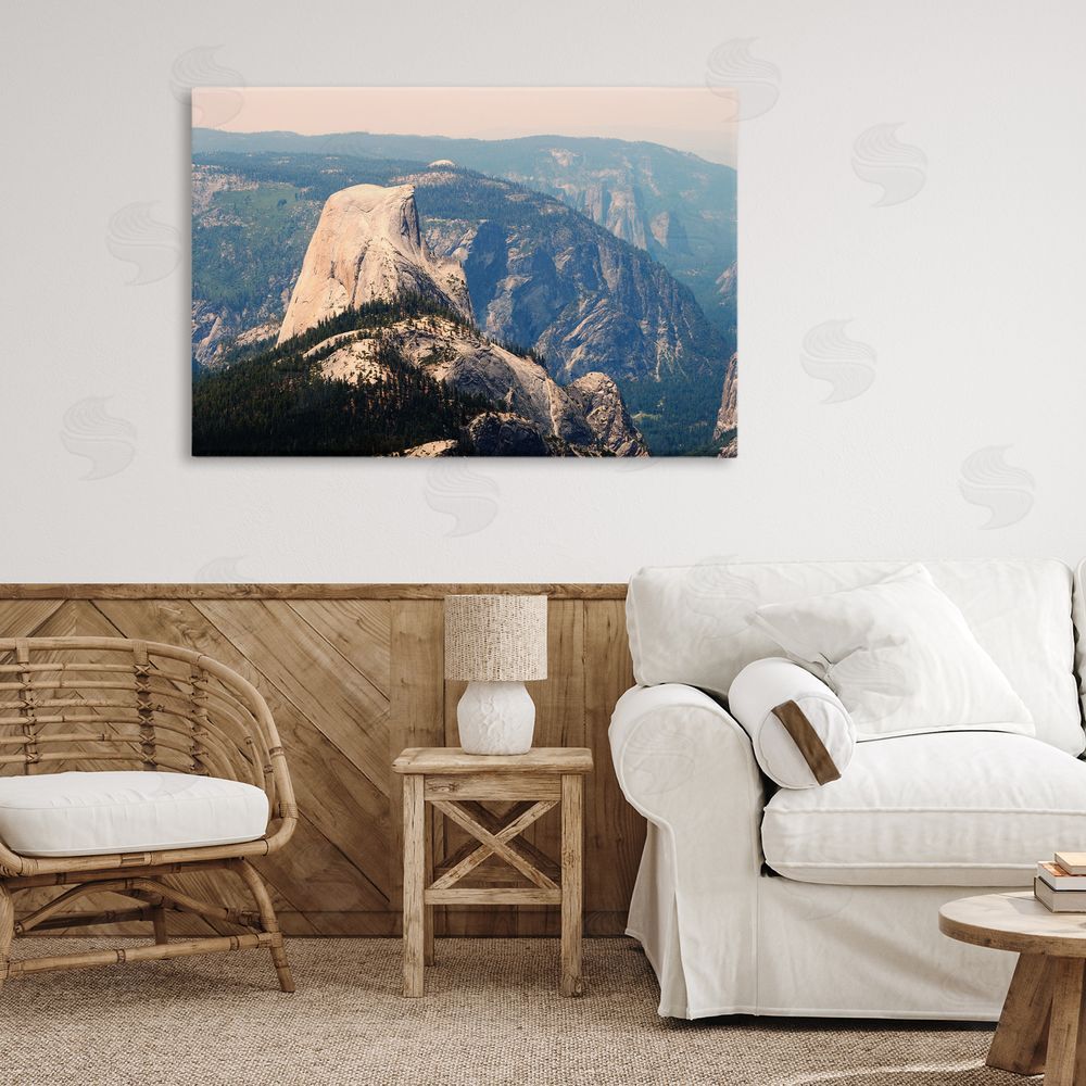 Gemma Bardot Granite Monolith Above Forest Stretched Canvas Wall Art in Room