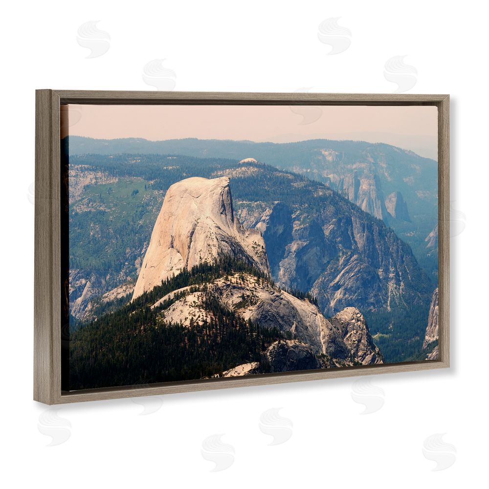 Gemma Bardot Granite Monolith Above Forest Brown Floating Frame Canvas Wall Art Print