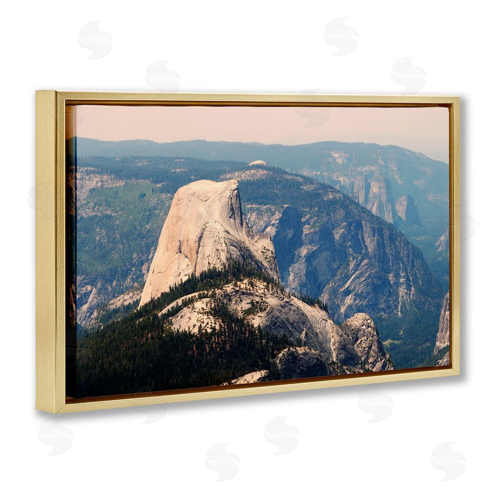 Gemma Bardot Granite Monolith Above Forest Gold Floating Frame Canvas Wall Art Print