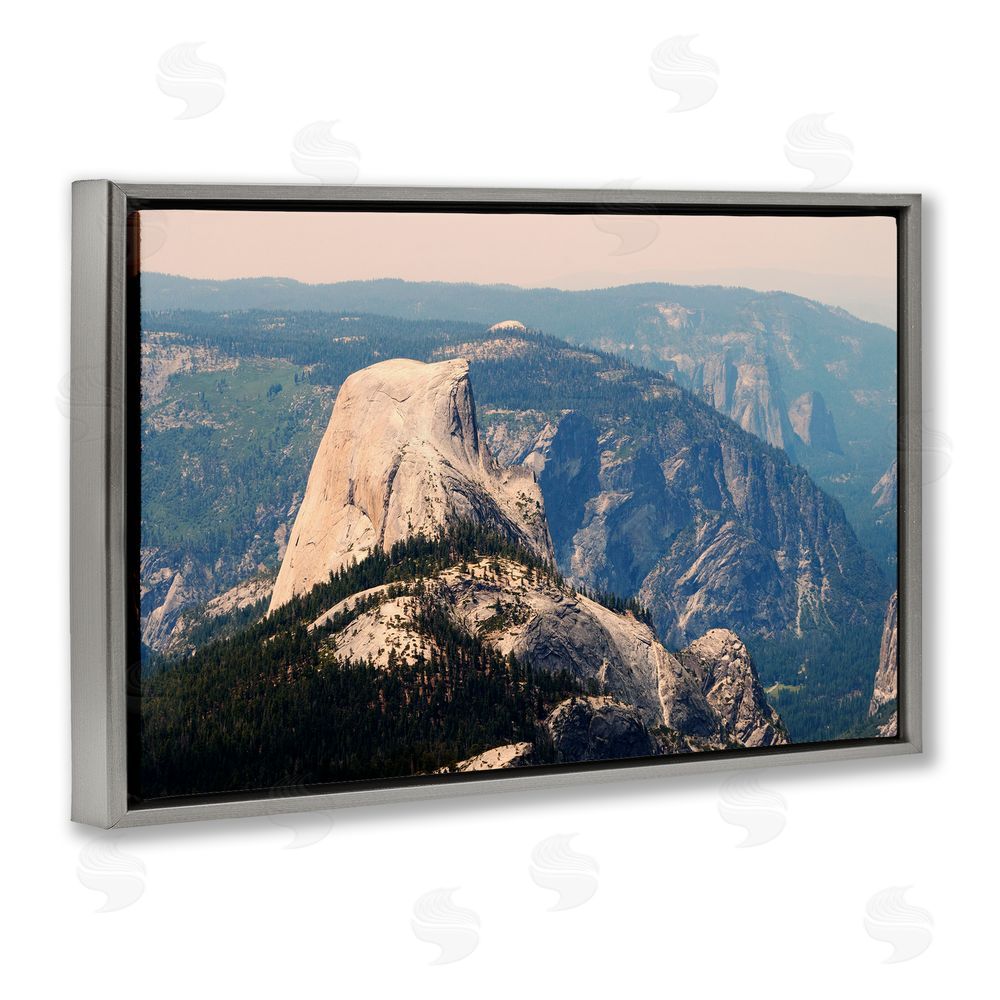 Gemma Bardot Granite Monolith Above Forest Gray Floating Frame Canvas Wall Art Print