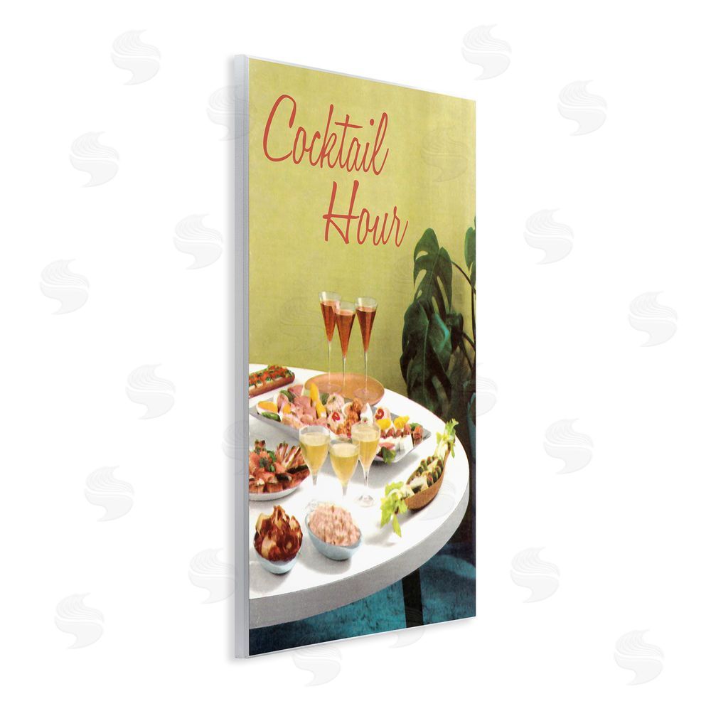 Tim Wright Cocktail Hour Table Spread Wooden Wall Plaque Art Print