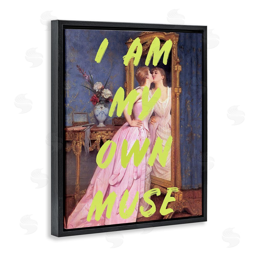 1x I Am My Own Muse Black Floating Frame Canvas Wall Art Print