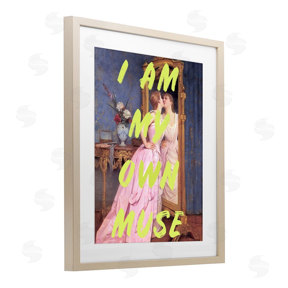 1x I Am My Own Muse Brown Framed Print Under Glass Wall Art