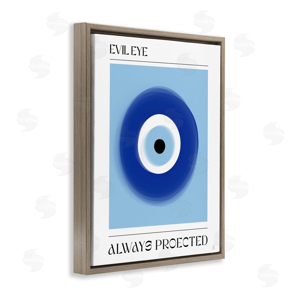 1x Always Protected Nazar Talisman Brown Floating Frame Canvas Wall Art Print