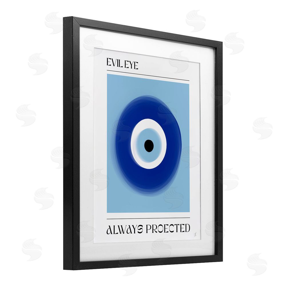 1x Always Protected Nazar Talisman Black Framed Print Under Glass Wall Art