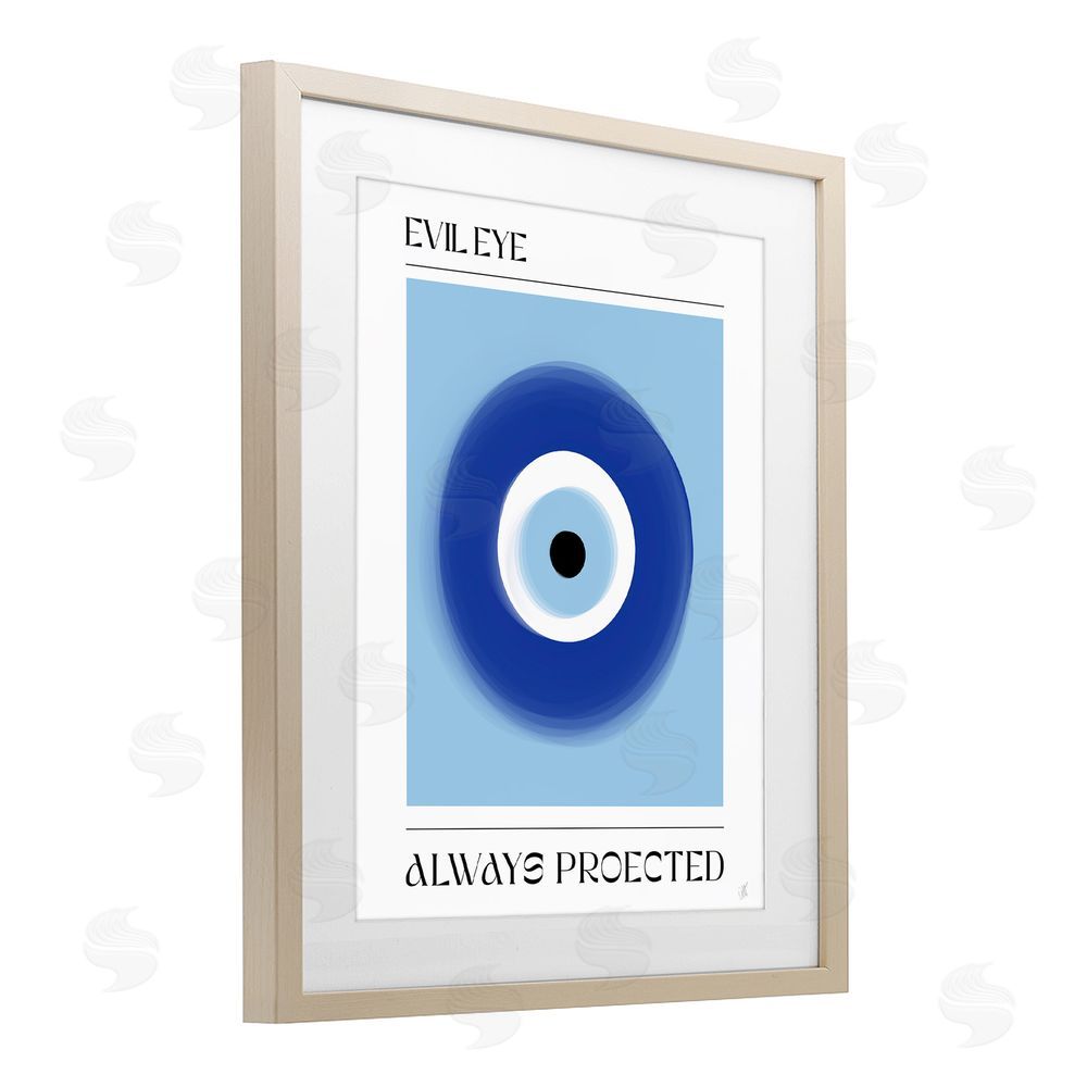 1x Always Protected Nazar Talisman Brown Framed Print Under Glass Wall Art