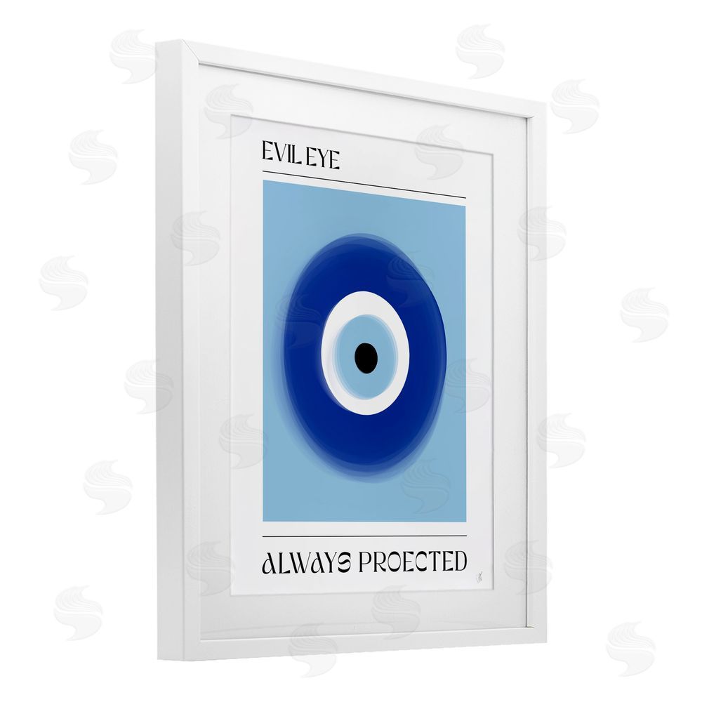 1x Always Protected Nazar Talisman White Framed Print Under Glass Wall Art