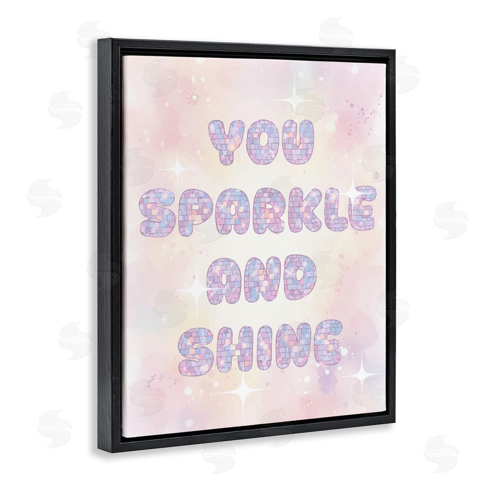 Lil' Rue You Sparkle And Shine Pastels Black Floating Framed Canvas Wall Art Print