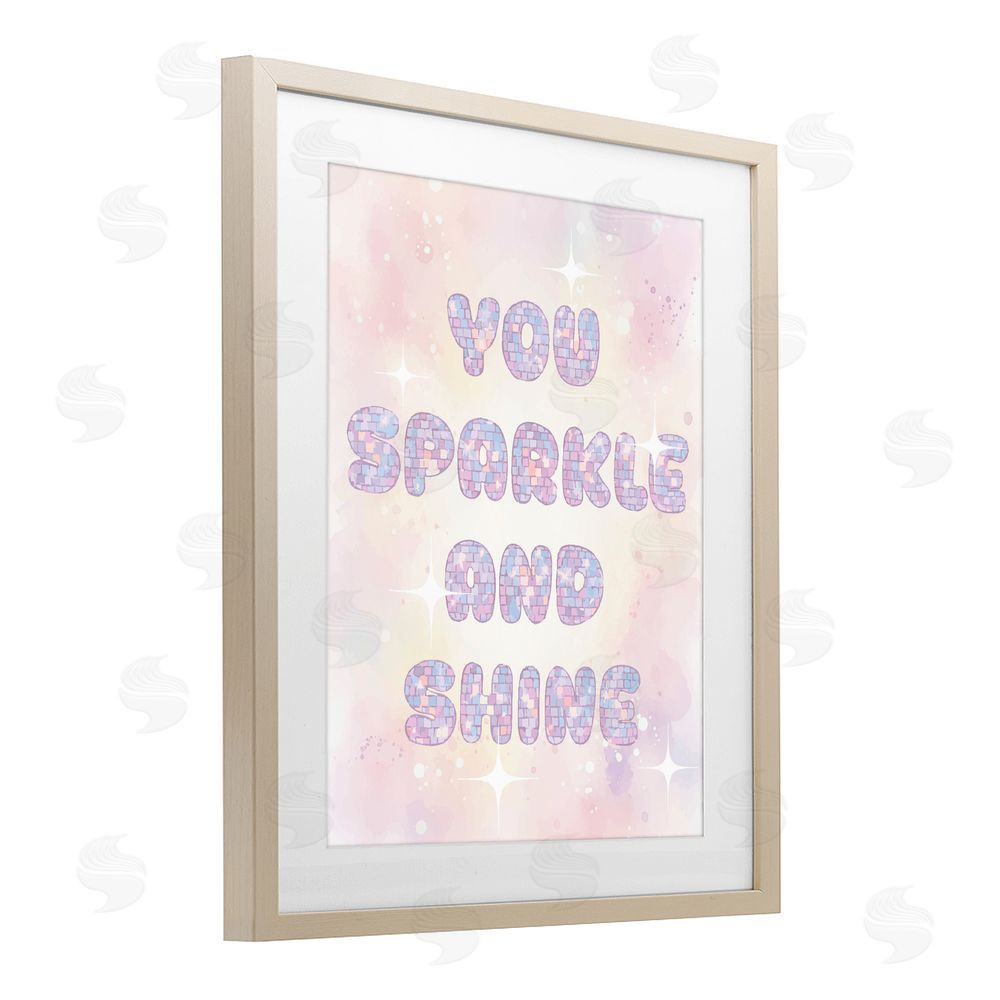 Lil' Rue You Sparkle And Shine Pastels Brown Framed Print Under Glass with White Mat Wall Art