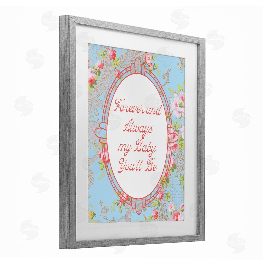 Daphne Polselli Forever And Always My Baby Gray Framed Print Under Glass Wall Art