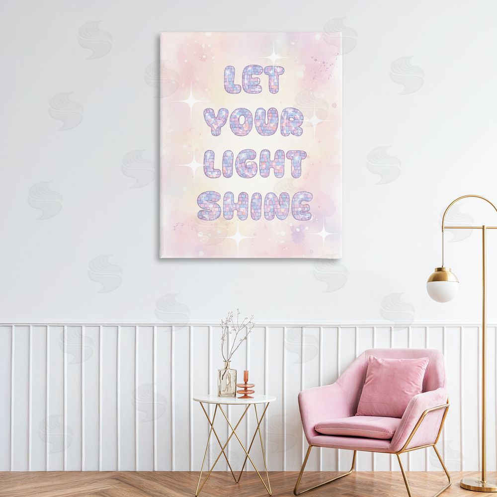 Daphne Polselli Let Your Light Shine Pastels Stretched Canvas Wall Art in Room