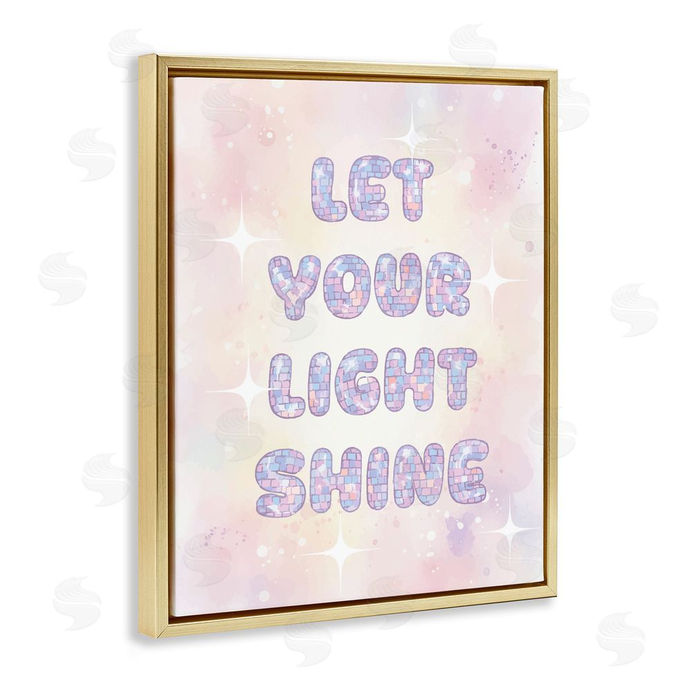 Daphne Polselli Let Your Light Shine Pastels Gold Floating Framed Canvas Wall Art