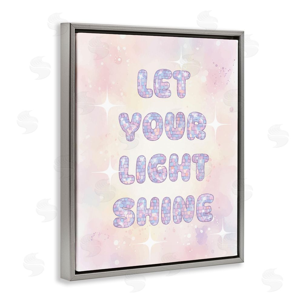 Daphne Polselli Let Your Light Shine Pastels Gray Floating Framed Canvas Wall Art