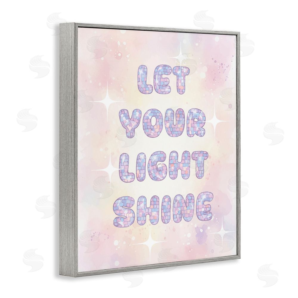 Daphne Polselli Let Your Light Shine Pastels Gray Framed Giclee Wall Art