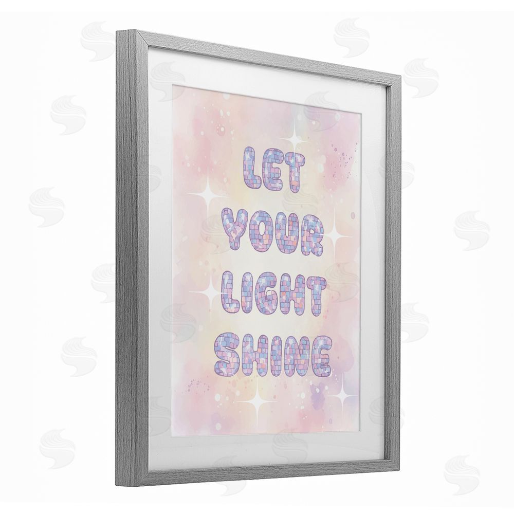 Daphne Polselli Let Your Light Shine Pastels Gray Framed Print Under Glass Wall Art