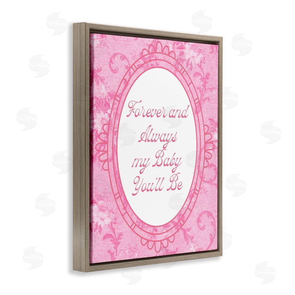 Daphne Polselli Forever & Always My Baby Brown Floating Framed Canvas Wall Art