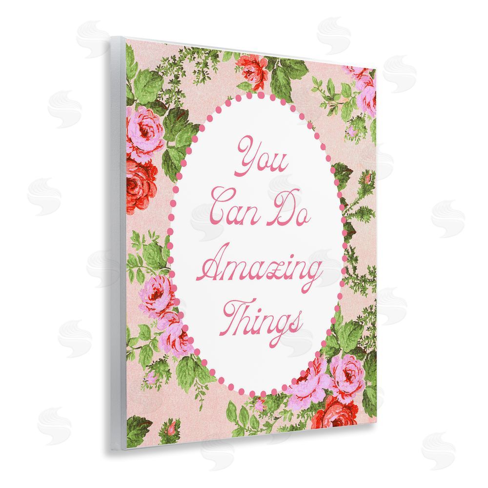 Lil' Rue You Can Do Amazing Things with Vintage Florals Wall Plaque Printed Art
