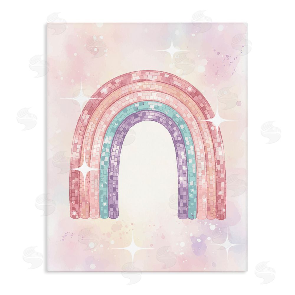 Daphne Polselli Pastel Disco Rainbow Sparkles Stretched Canvas Wall Art