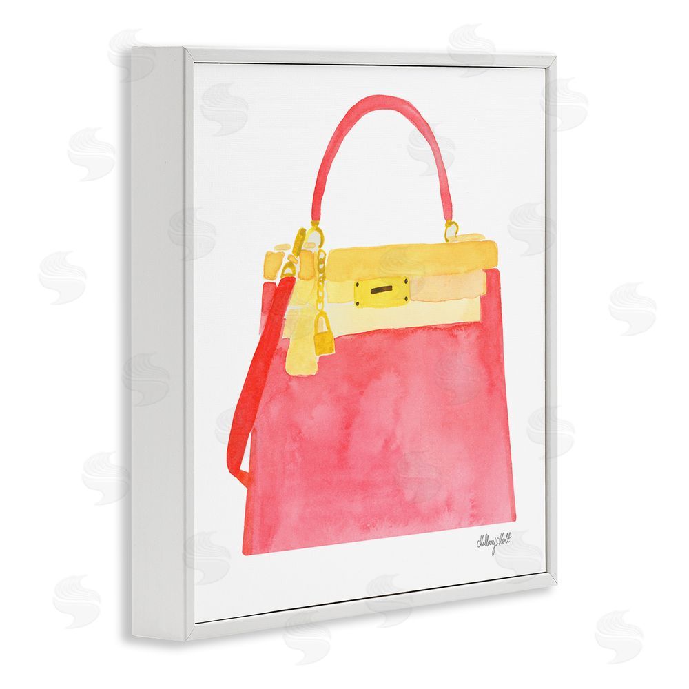 Hillary Holt Elegant Coral Handbag White Framed Giclee Wall Art Print