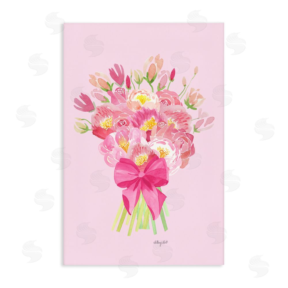 Hillary Holt Romantic Blushing Peonies Stretched Canvas Wall Art Print