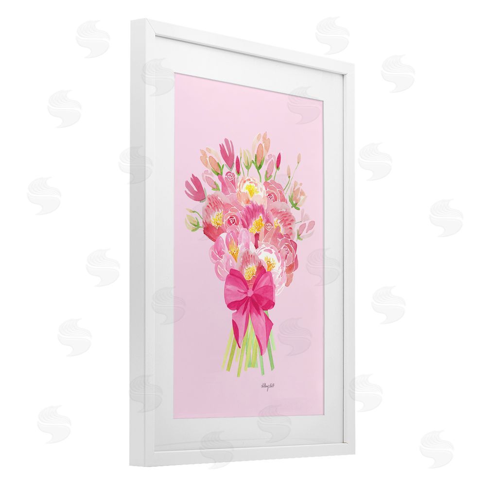 Hillary Holt Romantic Blushing Peonies White Framed Print Under Glass Wall Art